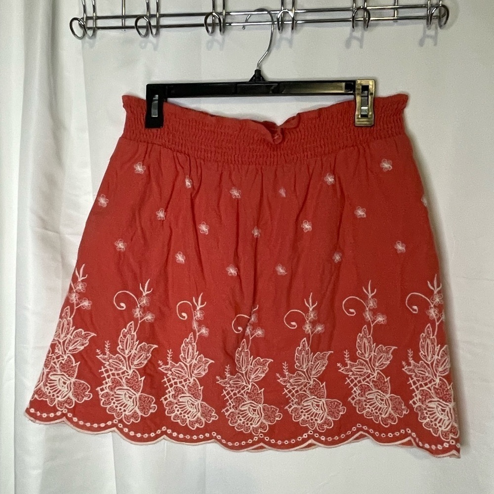 Francesca’s Embroidered Peach Skirt​​​​​​
